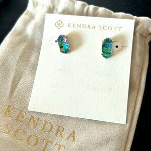 GUC Kendra Scott oval stud earrings in abalone